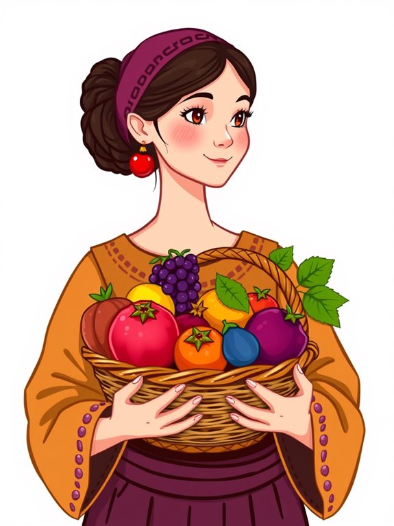 ruth with fruit clipart