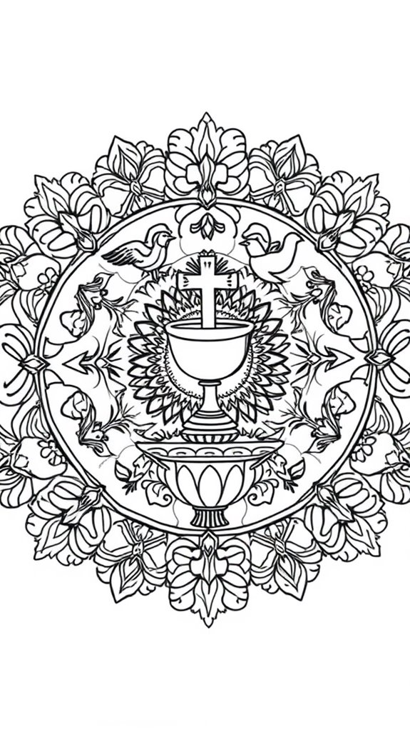 sacraments mandala coloring page