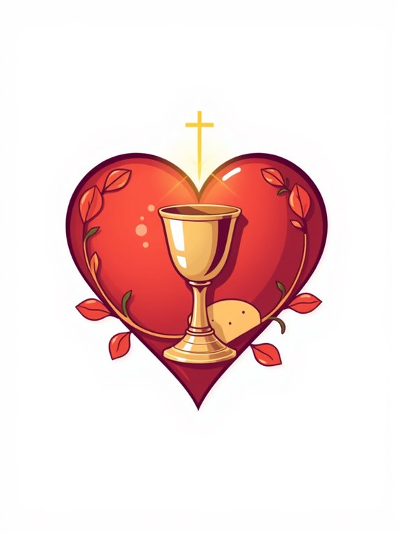 sacred eucharist heart illustration