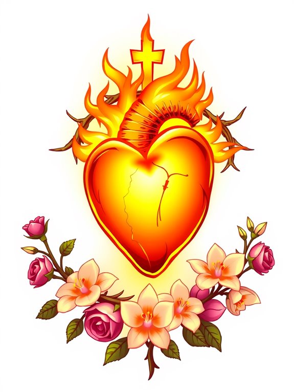 sacred heart artwork illustration