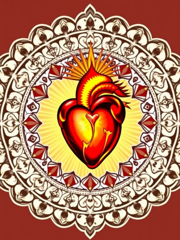 sacred heart mandala clipart