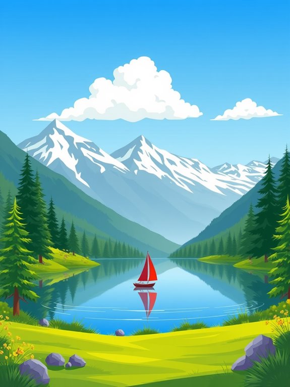 sailboat floating on lake