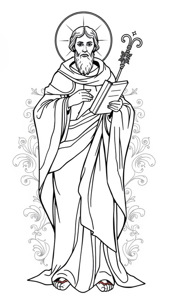 saint outline drawing design