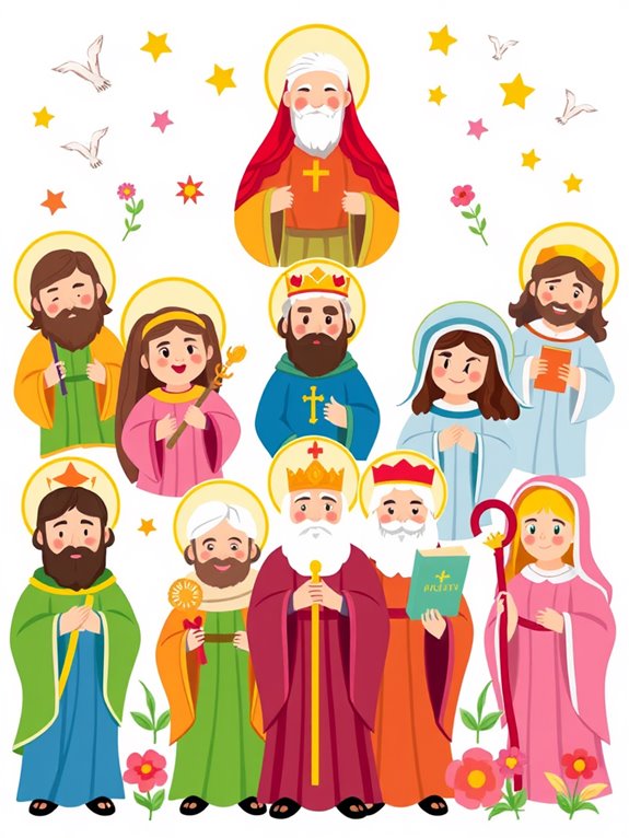 saints flower clipart design