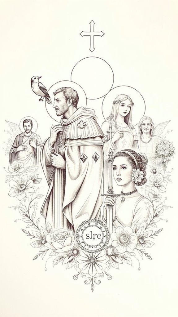 saints represented by symbols