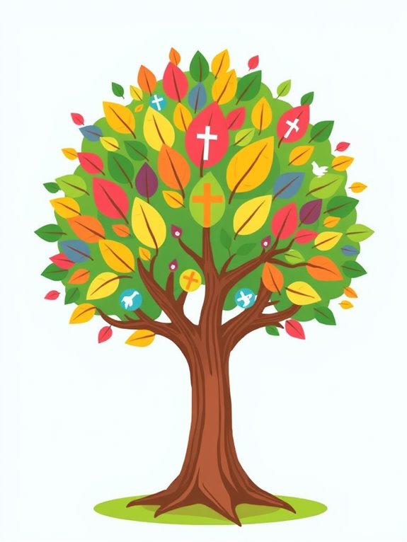 saints tree graphic illustration