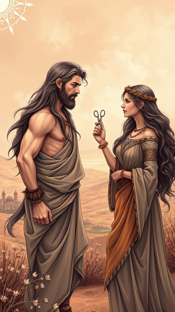 samson and delilah illustration