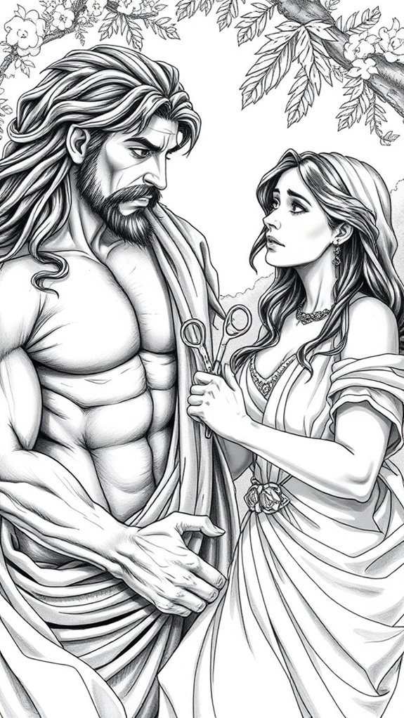 samson and delilah illustration