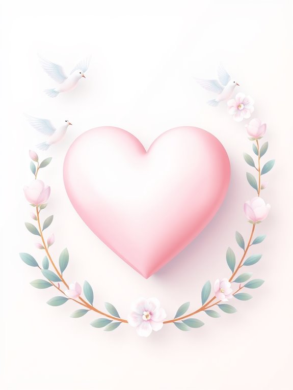 serene heart illustration clipart