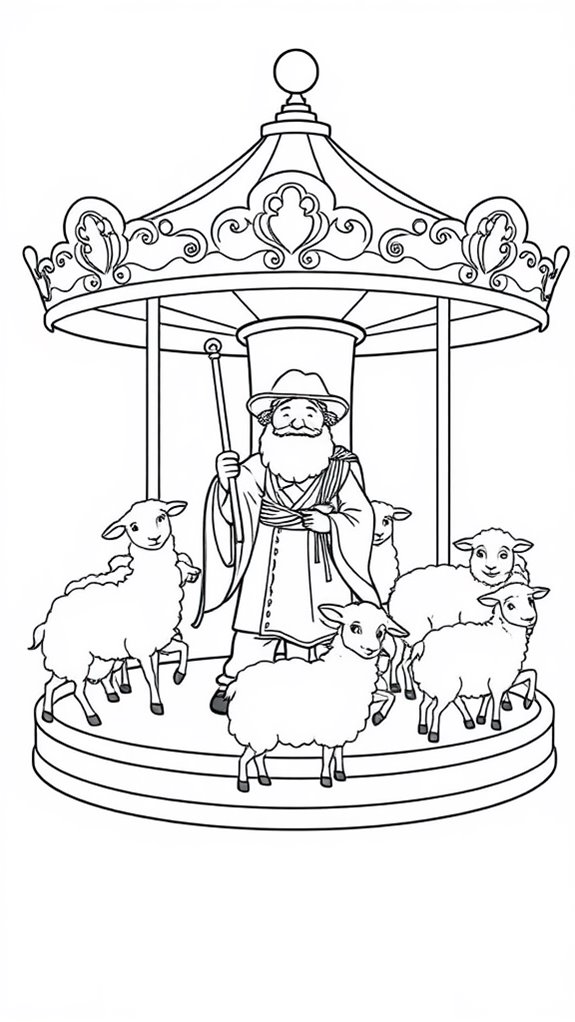 shepherd and sheep carousel