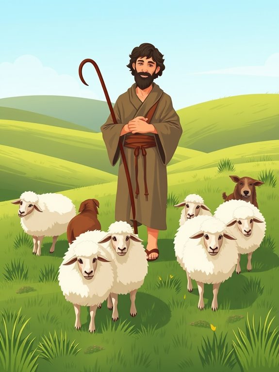 shepherd and sheepdog illustration