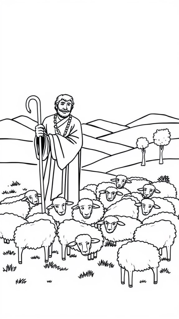 shepherd caring for sheep