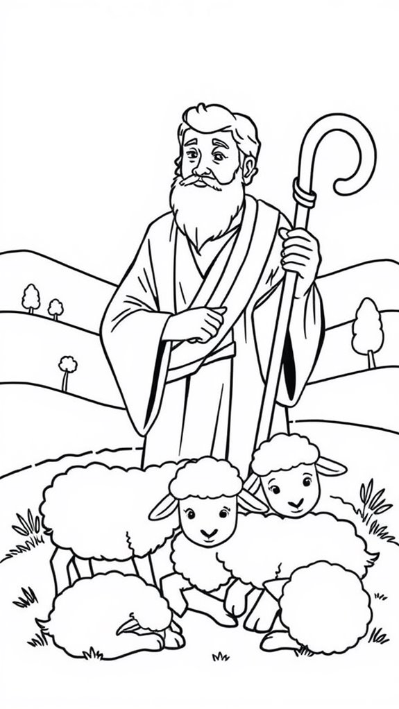 shepherd caring for sheep