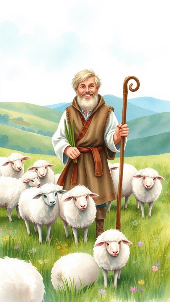 shepherd guiding his sheep