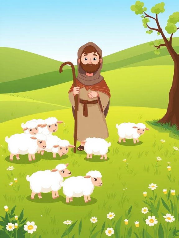 shepherd guiding his sheep