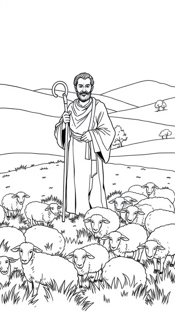 shepherd guiding his sheep