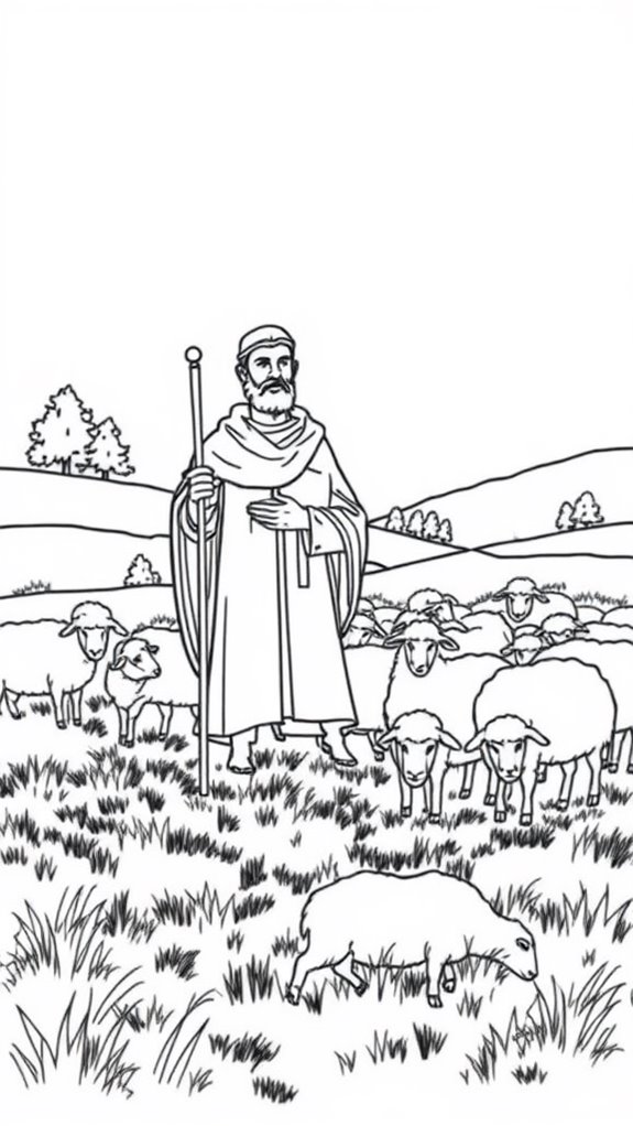 shepherd herding realistic sheep