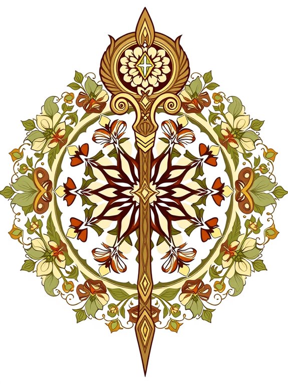 shepherd s staff mandala clipart