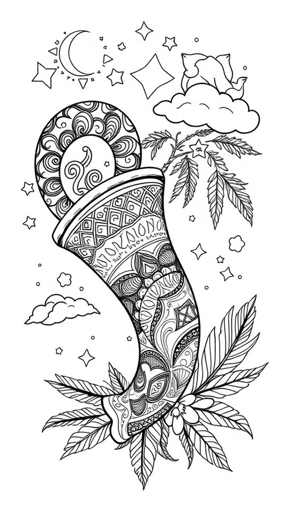 shofar coloring page activity