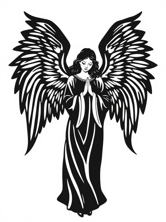 silhouette of angel clipart