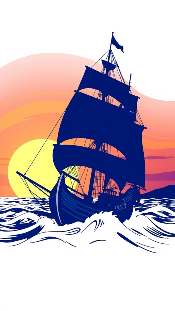 silhouette of jonah s ship