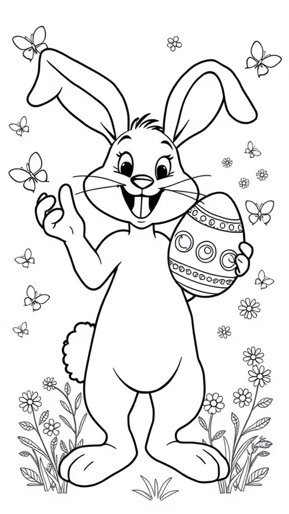 silly bunny coloring page