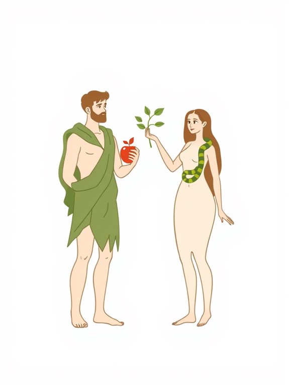 simple adam and eve clipart