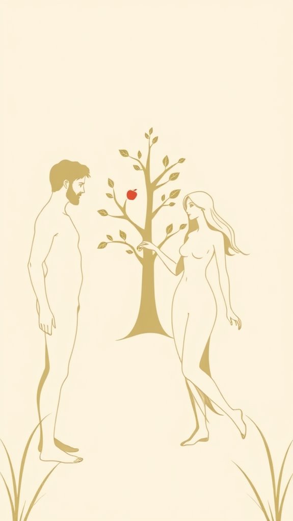 simple adam and eve illustration