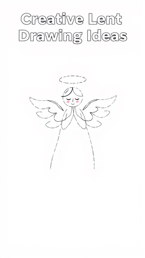 simple angel line art