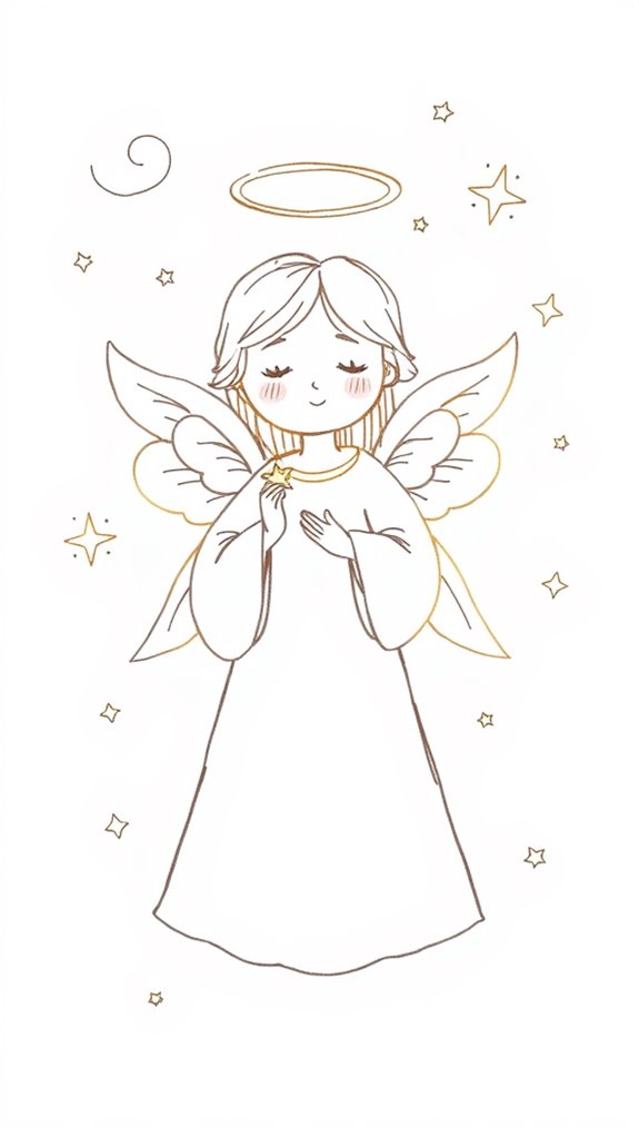 simple angel sketch illustration