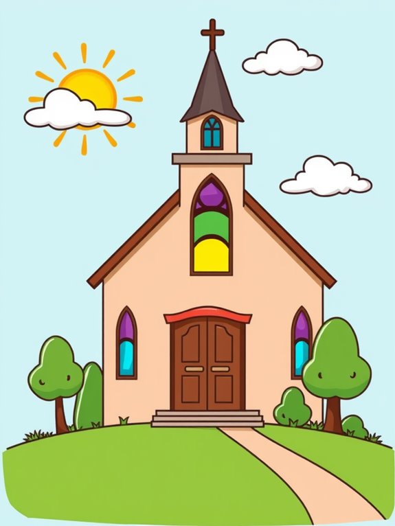 simple church clipart image