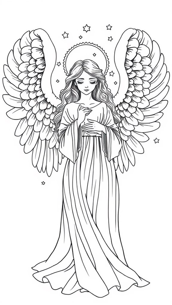 simple continuous line angel