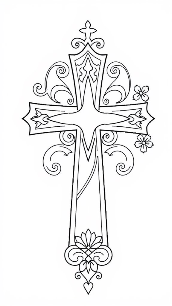 simple cross coloring page