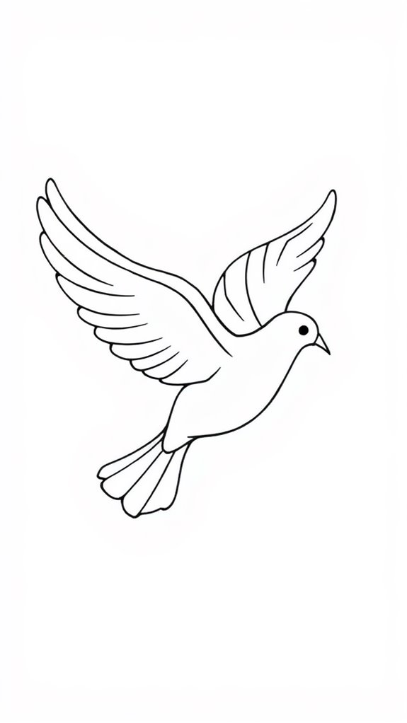 simple dove outline drawing