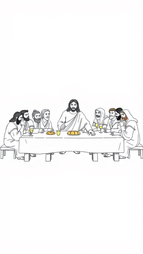 simple drawing of last supper