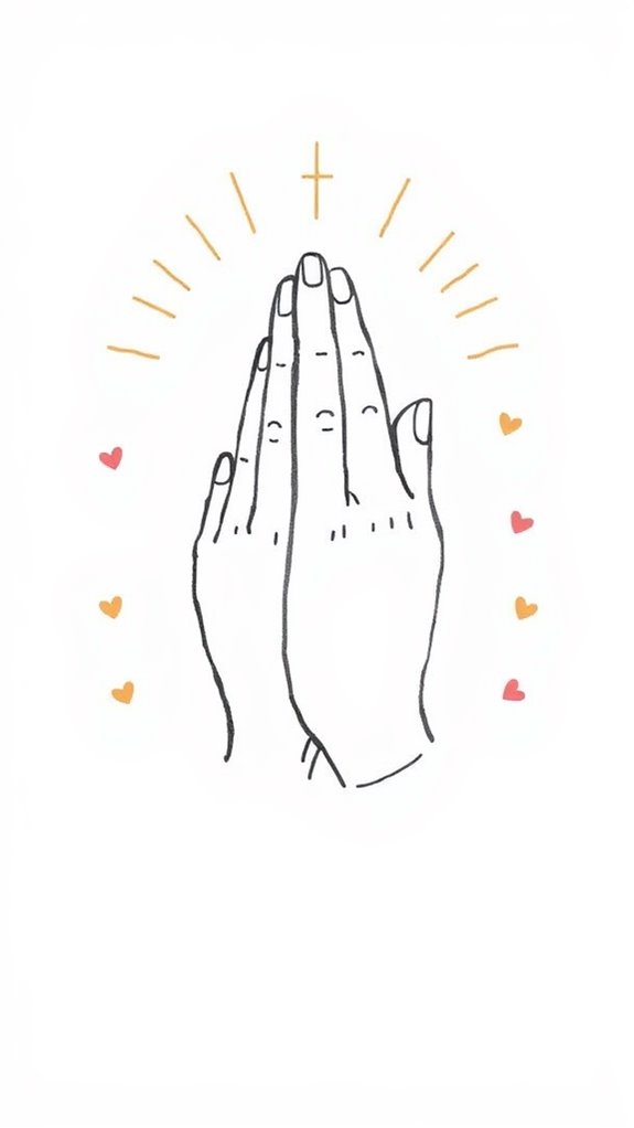 simple hands prayer illustration