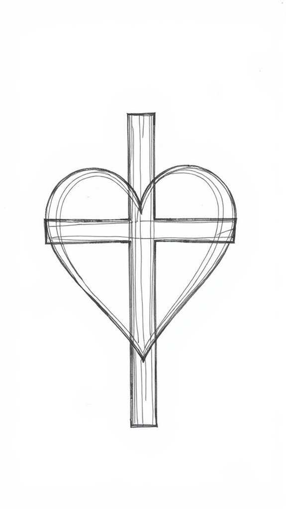 simple heart and cross