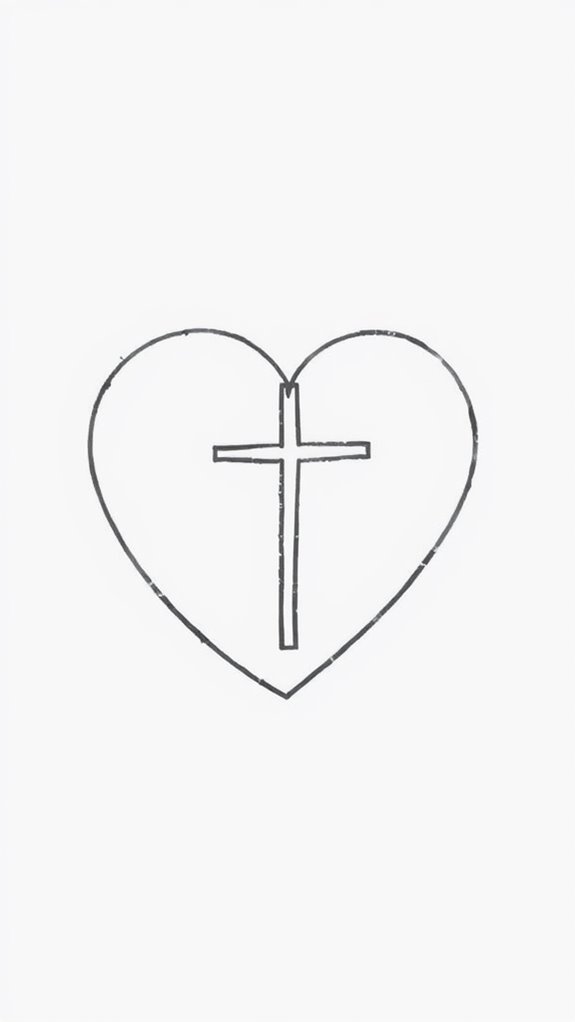 simple heart cross design