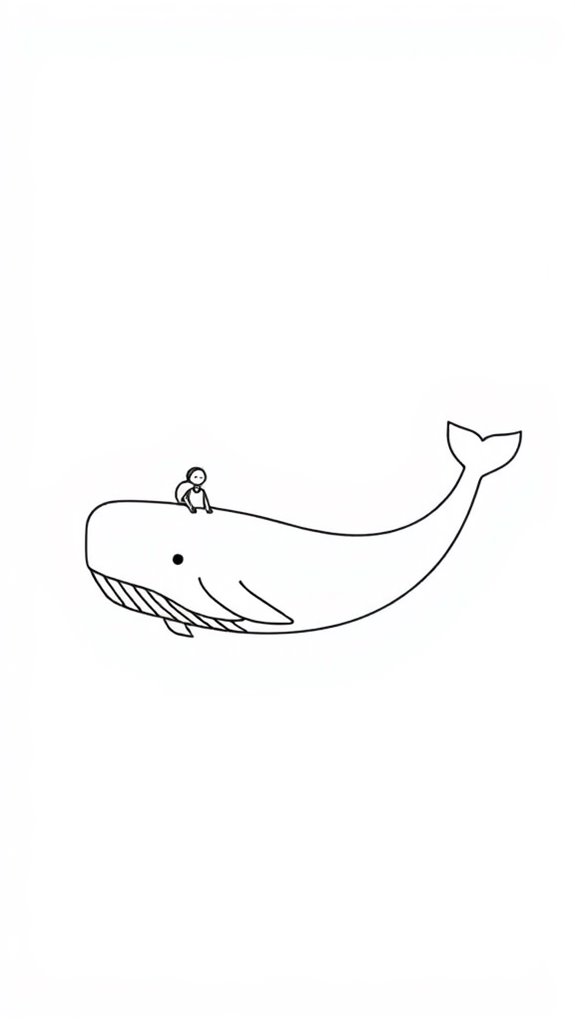 simple jonah whale illustration