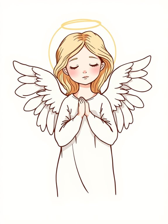 simple line angel clipart