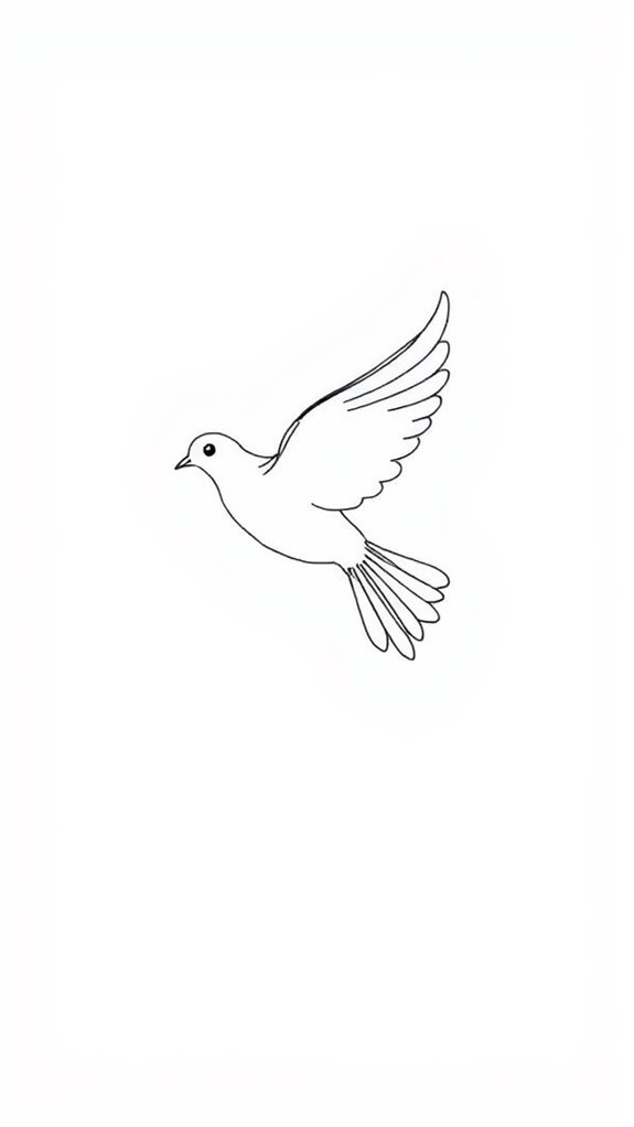 simple line dove illustration