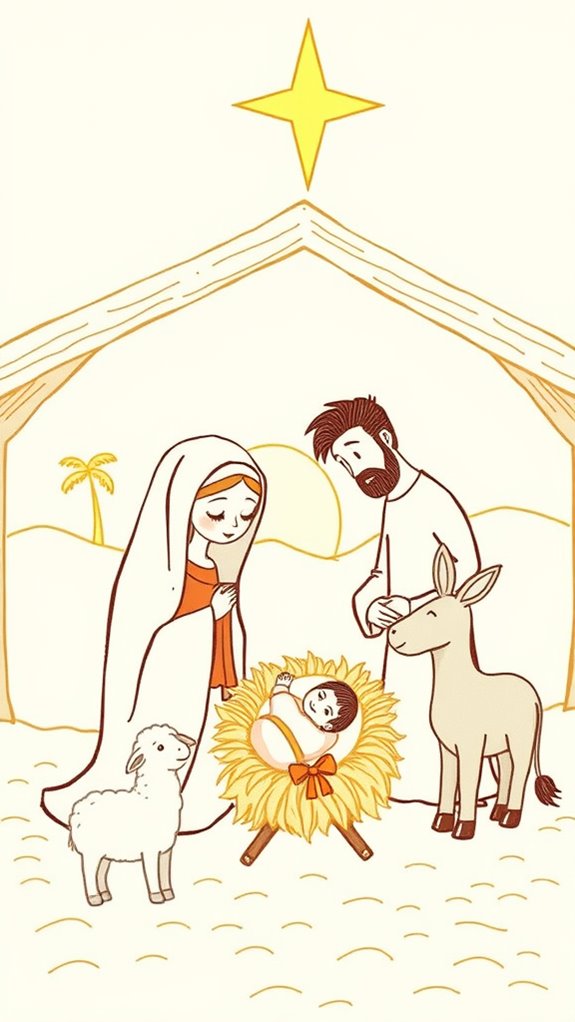 simple nativity scene art