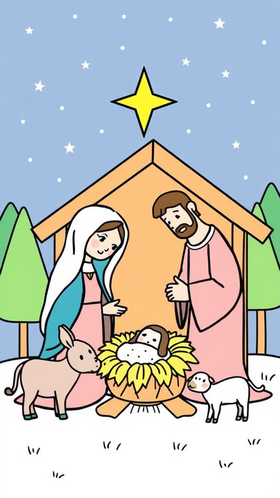 simple nativity scene illustration