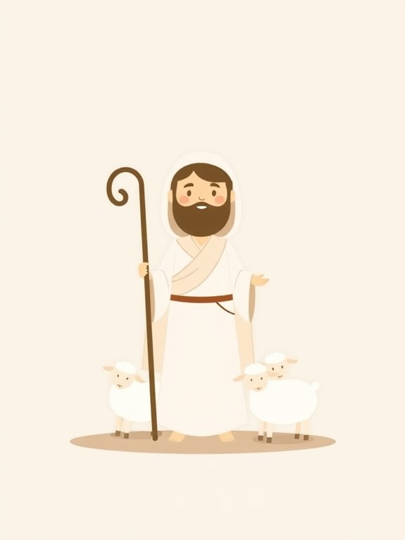 simple shepherd illustration design