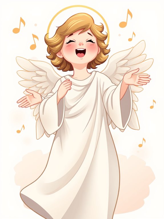 singing angel clipart illustration