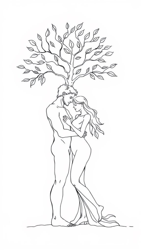 single line adam and eve