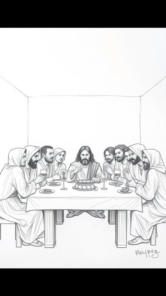 sketch of last supper