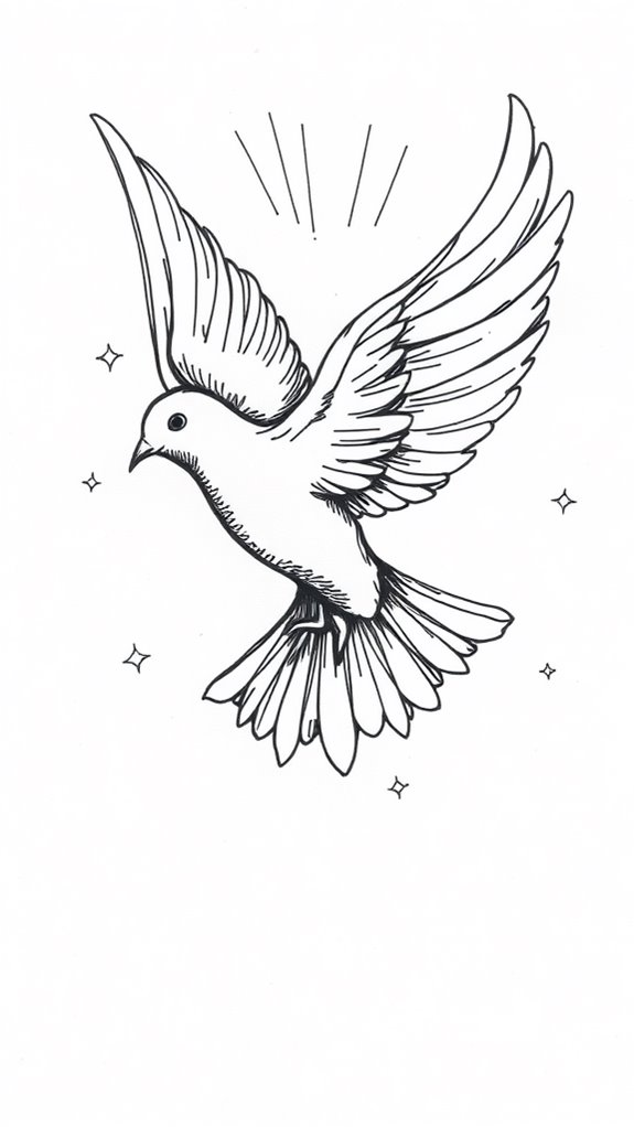 sketchy ink dove design