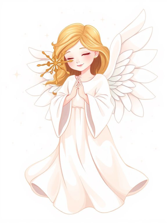 snowflake themed angel illustration