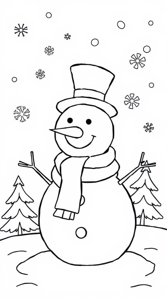 snowman advent coloring page